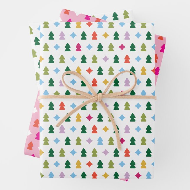 Trees and Twinkles Wrapping Paper Sheet (In situ)