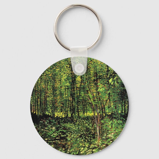 Trees and Undergrowth by Vincent van Gogh Key Ring (Front)