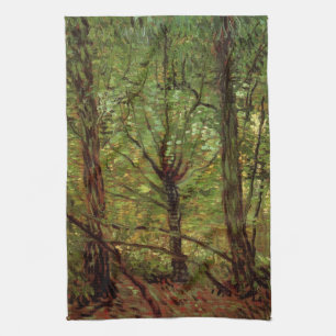 Trees and Undergrowth by Vincent van Gogh Tea Towel