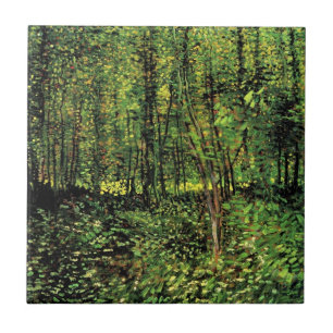 Trees and Undergrowth by Vincent van Gogh Tile