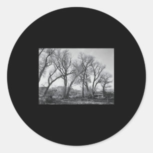 Trees At Taos Pueblo Premium Tri-blend Classic Round Sticker