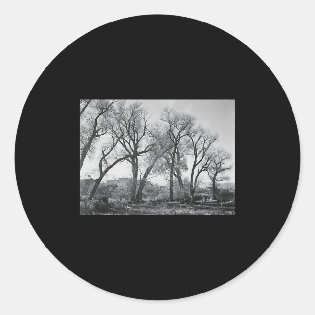 Trees At Taos Pueblo Premium Tri-blend  Classic Round Sticker (Front)