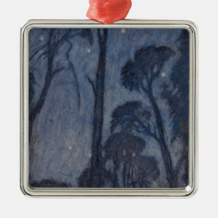 Trees at Twilight (by Edward Robert Hughes) Metal Tree Decoration