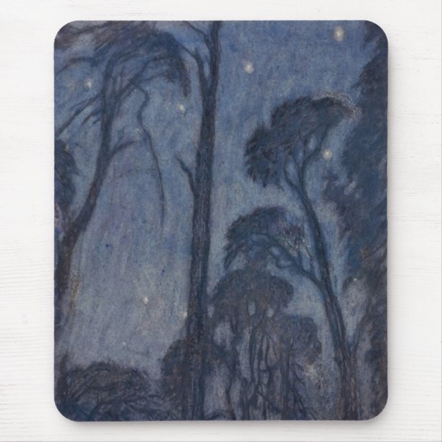 Trees at Twilight (by Edward Robert Hughes) Mouse Mat (Front)