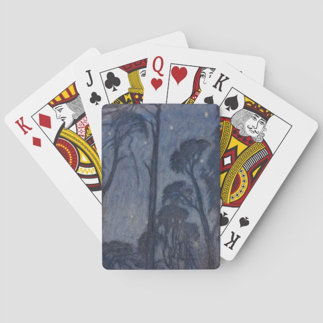 Trees at Twilight (by Edward Robert Hughes) Playing Cards (Back)