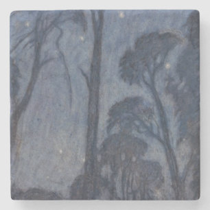 Trees at Twilight (by Edward Robert Hughes) Stone Coaster
