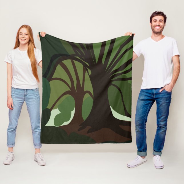 Trees Botanical Nature  Fleece Blanket (In Situ)
