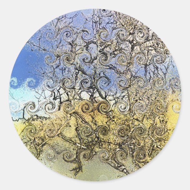 TREES CLASSIC ROUND STICKER (Front)