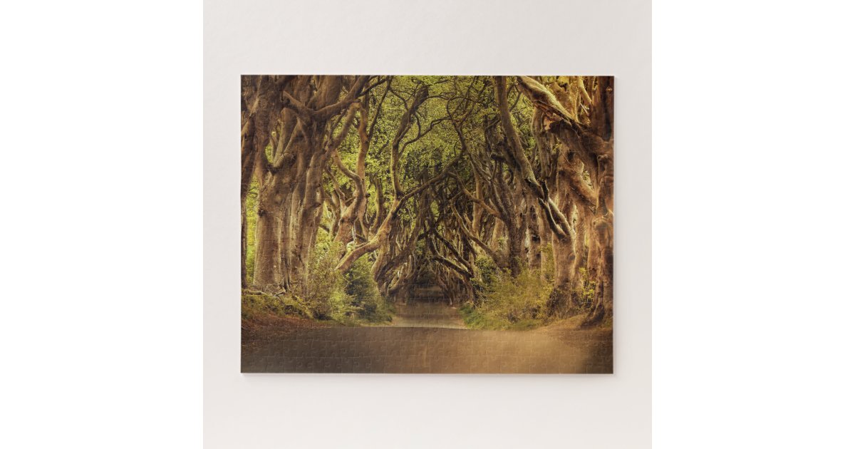 Trees Covering Road in Northern Ireland Jigsaw Puzzle Zazzle