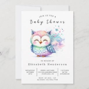 Trees Custom Owl Baby Shower Invitation