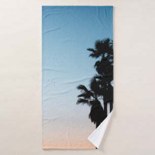 Trees during golden hour bath towel