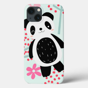Trees, Flowers, and Panda Bears iPhone 13 Case