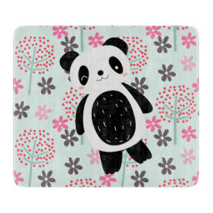 Trees, Flowers, and Panda Bears Cutting Board