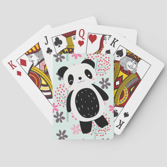 Trees, Flowers, and Panda Bears Playing Cards (Back)