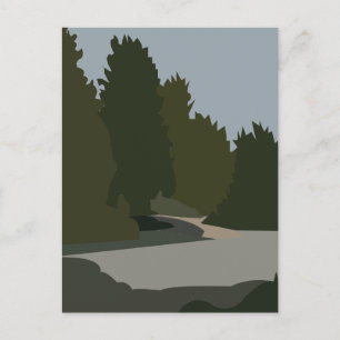 Trees Forest Creek Nature  Postcard