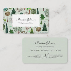 Trees Forest   Monogram Custom   Business Cards