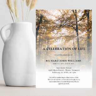 Trees Forest Nature Celebration of Life Funeral Invitation