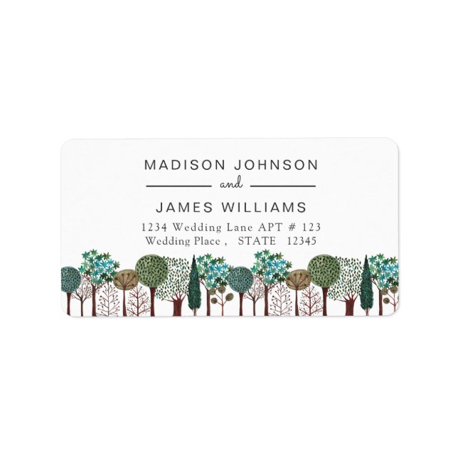 Trees Forest Woodland | Wedding | Address Labels (Front)