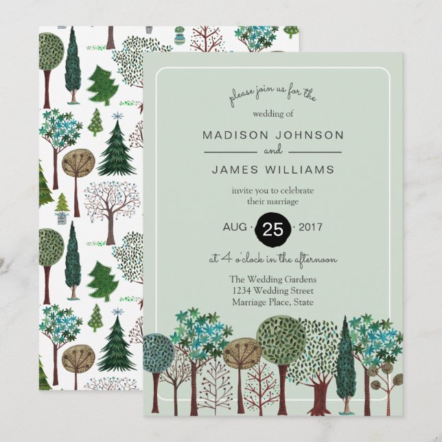 Trees Forest Woodland | Wedding | Invitation (Front/Back)