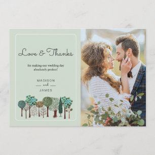 Trees Forest Woodland Wedding Thank you Card