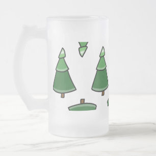 Trees Frosted Glass Beer Mug