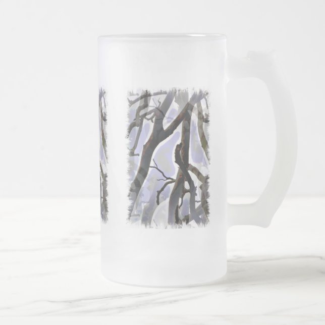 TREES FROSTED GLASS BEER MUG (Right)