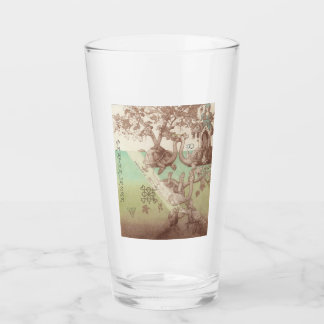 Trees growing on Sea Turtle Islands Illustration Glass