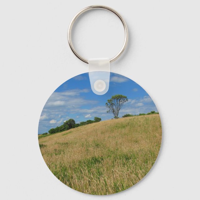 Trees in a Wheat Field Key Ring (Front)