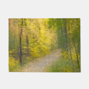 Trees in Autumn Colours and Leaf-Covered Pathway Doormat