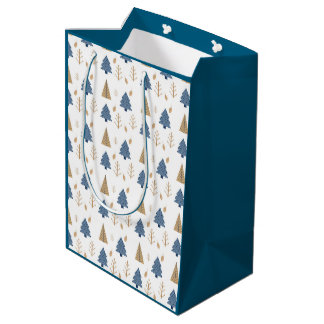 Trees in Blue and Gold Medium Gift Bag