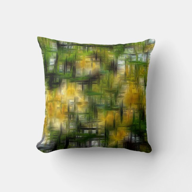 Trees in flowering digital effect style impression cushion (Front)