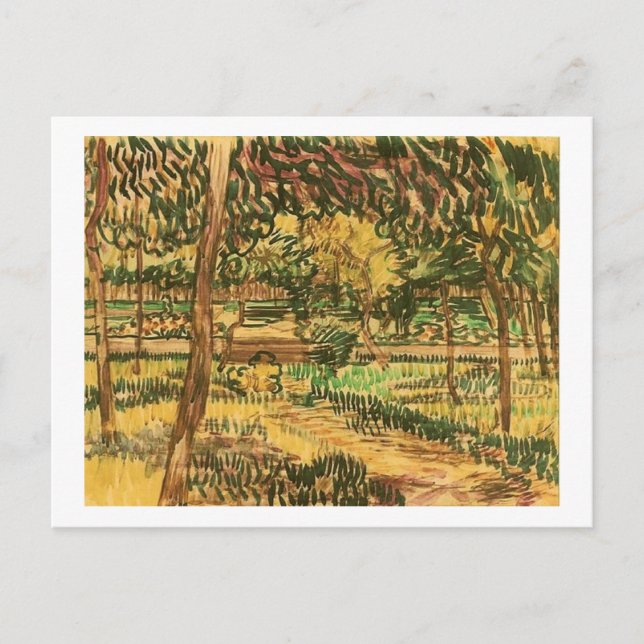 Trees in Garden of the Asylum, Van Gogh Fine Art Postcard (Front)