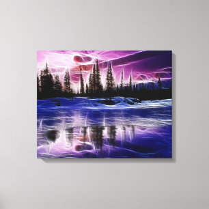 Trees in Snow Landscape Wrapped Canvas