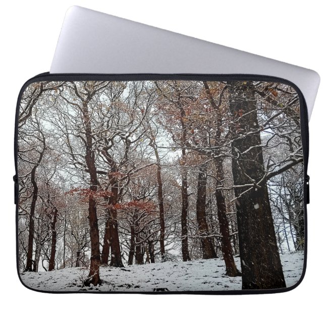 Trees, in the snow laptop sleeve (Front)