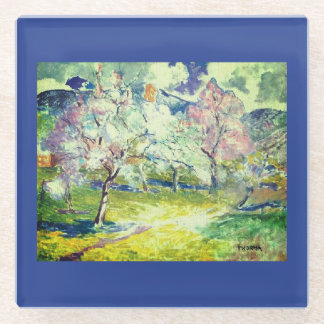 Trees in the spring by Janos Thorma coasters
