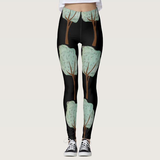 Trees in Watercolor Leggings (Front)