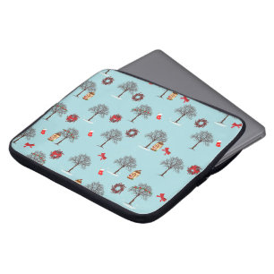 Trees in winter and Christmas decorations Laptop Sleeve