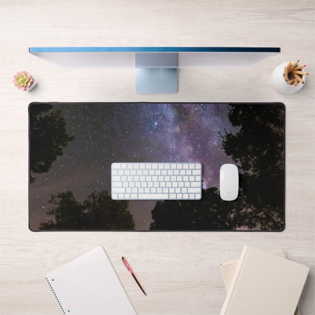 Trees landscape with milky way desk mat (Office 1)
