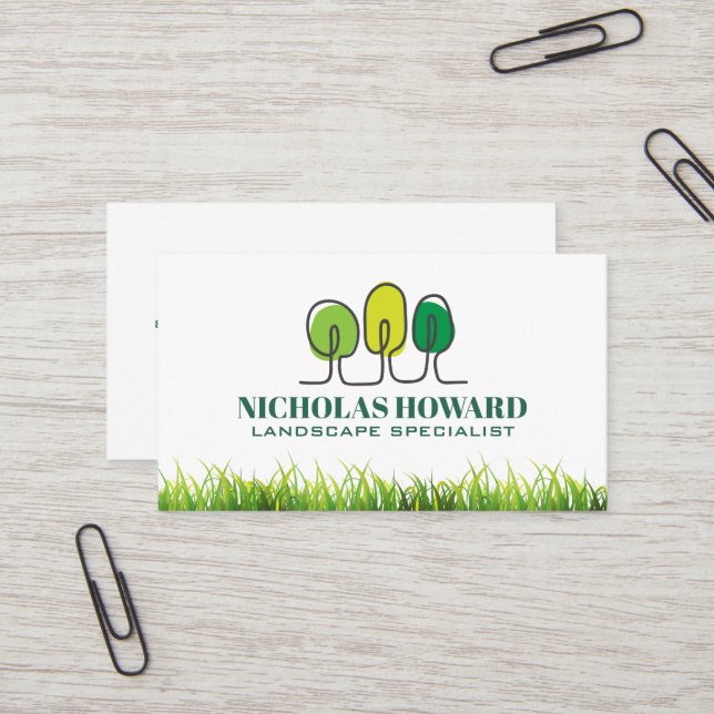 Trees Logo | Grass Business Card (Front/Back In Situ)