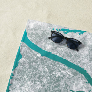 Trees Map 3 Beach Towel