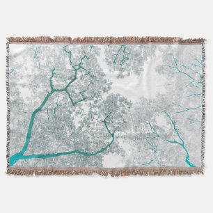 Trees Map 3 Throw Blanket