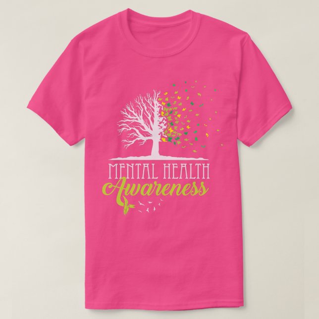 Trees Mental Health Awareness Month Positive Quote T-Shirt (Design Front)