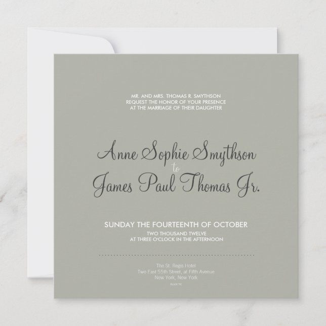 Trees Modern Wedding Invitation (Front)