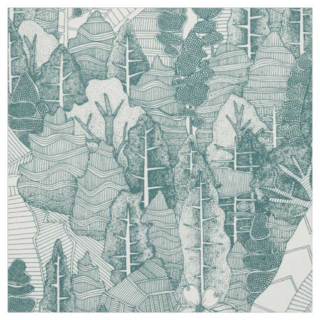 trees NC jade Fabric (Swatch)