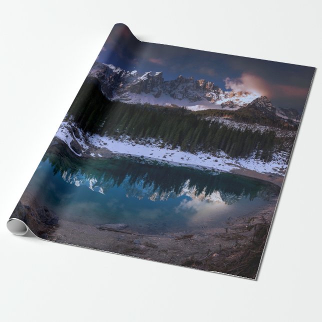 TREES NEAR MOUNTAIN WRAPPING PAPER (Unrolled)