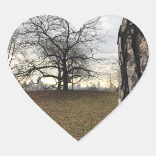 Trees New York NYC Sunrise Central Park Skyline Heart Sticker