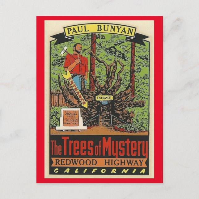Trees of Mystery Redwood Highway California Postca Postcard (Front)