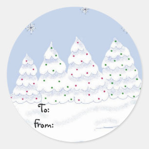 Trees of White Classic Round Sticker