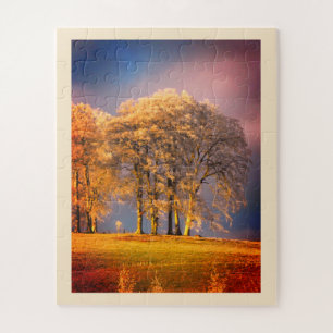 Trees on a frosty morning jigsaw puzzle