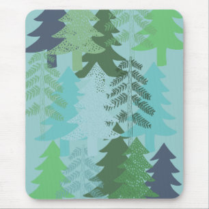 Trees on Blue Mouse Mat
